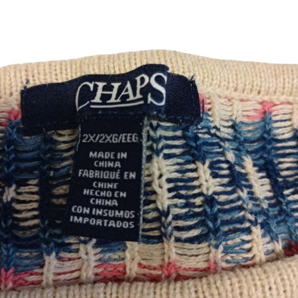 CHAPS Southwestern Short Sleeve Knit Sweater – Women's Size 2X - Picture 3 of 6